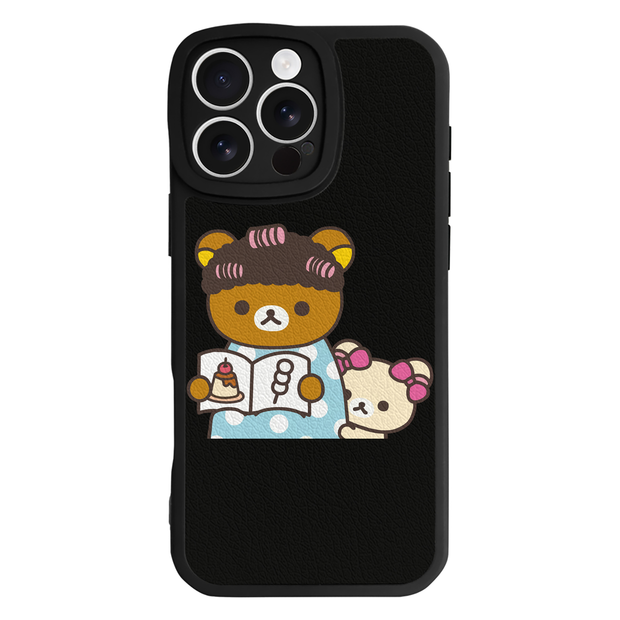 （画像用） リラックマ リラックマ キイロイトリ Rilakkuma Korilakkuma Kiiroitori 【iPhone 16シリーズ対応】シリコンスマホケース（レザー調） 材質：シリコン